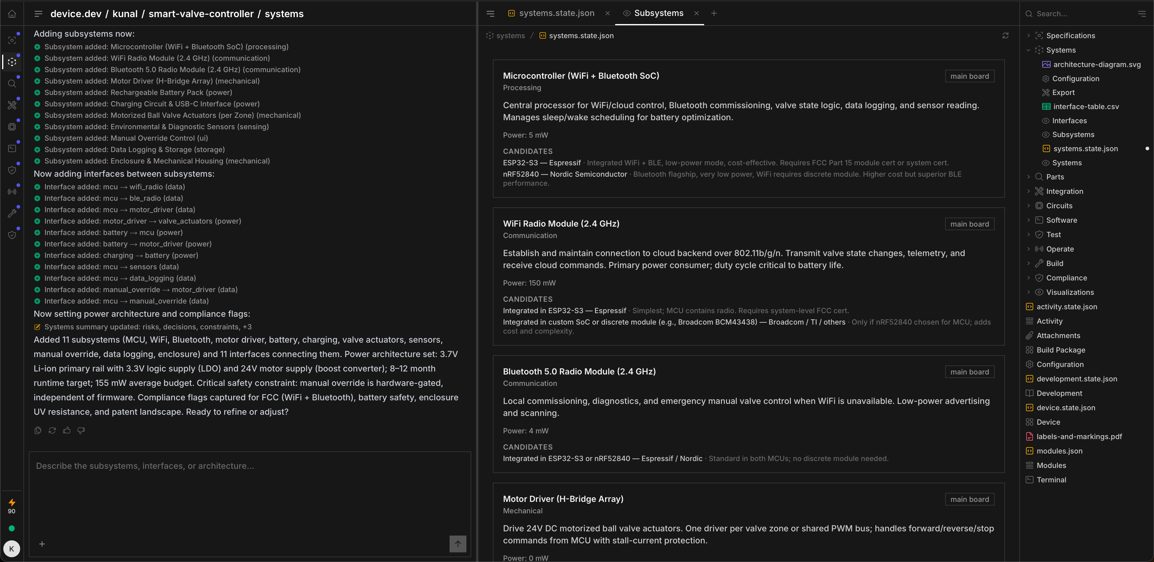 Device development workspace