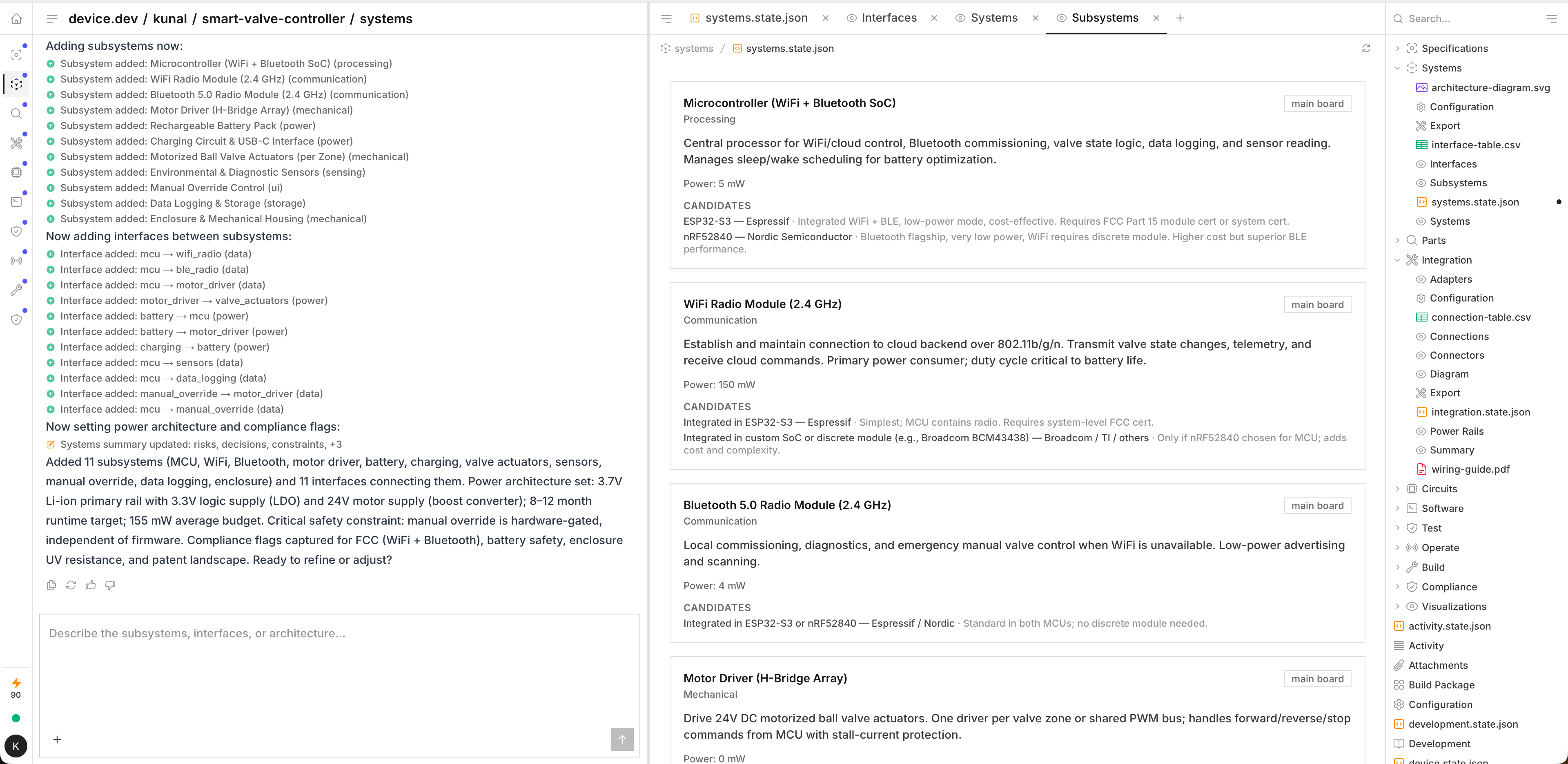 Device development workspace